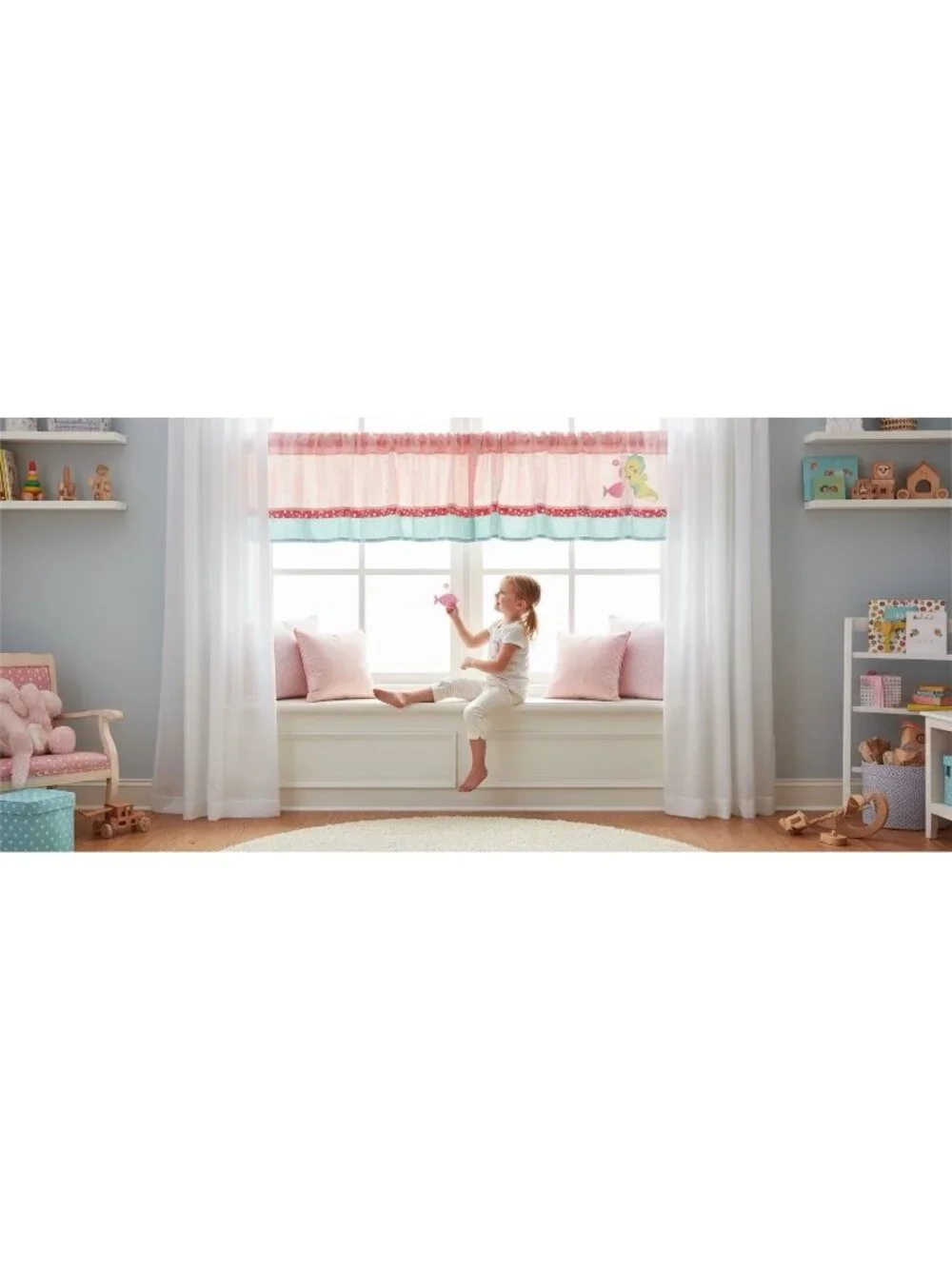 Carter's Sea Collection Window Valance Seahorse Fish Nursery 3